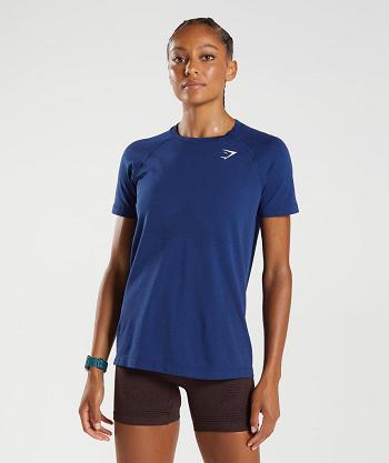 T Shirts Gymshark Vital Seamless 2.0 Light Mujer Azules | CO 2242KOR